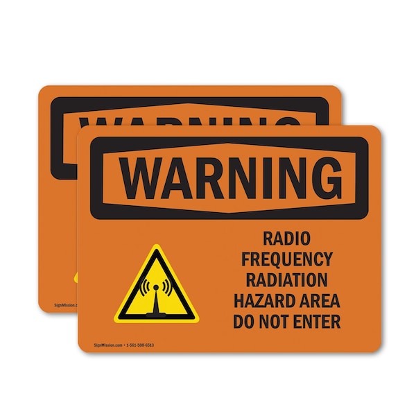 Signmission Radiation & Laser Sign, 5 in H x 7 in W, Vinyl Decal, Rectangle OS-2PACK-WS-D-57-L-12788 - main